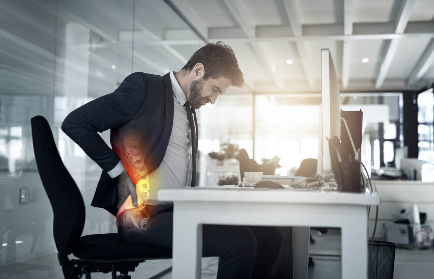 Most people spend 80% of their day at work, which means they are doing some kind of repetitive activity leading to tightness, pain, spasm and tendinitis.