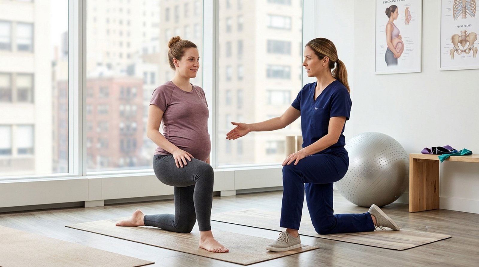 Labor and delivery preparation with prenatal physical therapy and pelvic floor exercises